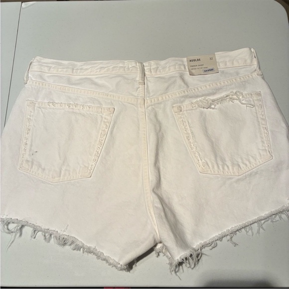 NWT Agolde Parker Vintage Cut Off Denim Shorts in Dough White Size 32 - Picture 10 of 14